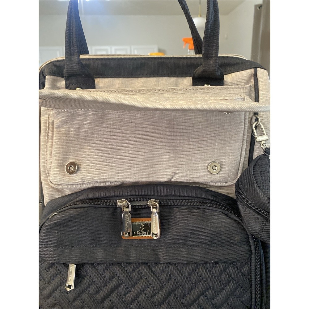 BabbleRoo Diaper Bag Backpack Grey/Blue w/Pacifier case/Changing Pad NEW - Picture 8 of 16